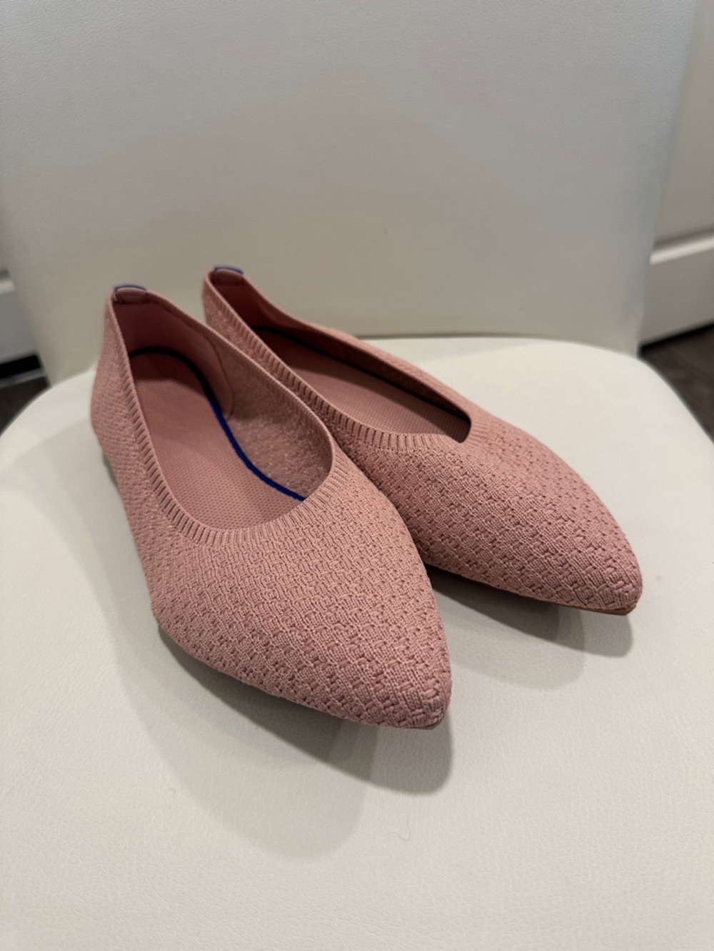 Pink Pointed Ballet Flats in Dusty Rose